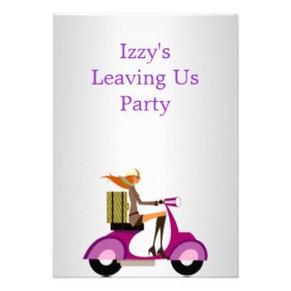 Going Away Party Event Girl on Motorbike Invite