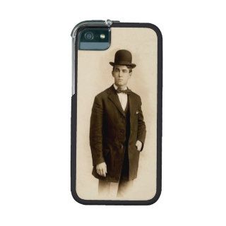 Vintage Victorian Man Suit Derby Hat Father Cover For iPhone 5/5S