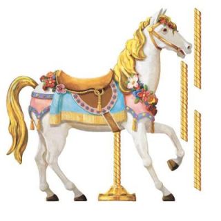 27 in. x 40 in. Carousel Horse 21 Piece Peel and Stick Giant Wall Decals RMK2039SLM