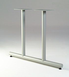 Gibraltar Satin Chrome Double T Shaped Table Leg with 36 inch Spread Kitchen & Dining