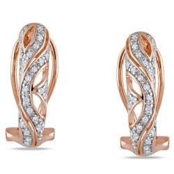 Miadora 18k Pink Gold over Silver 1/4ct TDW White Diamond Earrings (H I, I2 I3) Miadora Diamond Earrings