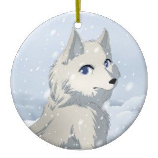Winter wolf christmas ornaments
