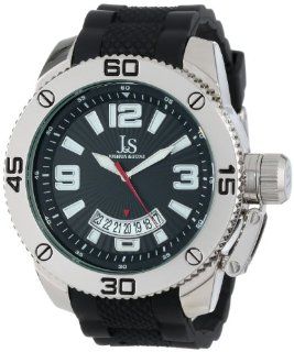 Joshua & Sons Men's JS54SS Silver Tone and Black Sport Strap Watch Watches