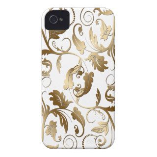 Gold Floral Patterned Customizable Case iPhone 4 Cases