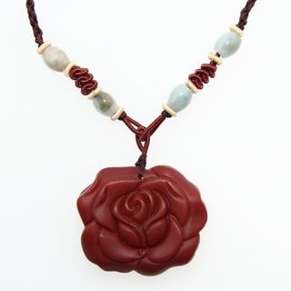 Rose Agate Pendant with Necklace (China) Necklaces