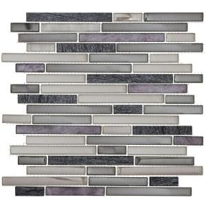 Jeffrey Court Silver Lace Ocean 11.875 in. x 13 in. x 8 mm Glass and Quartz Mosaic Wall Tile 99649