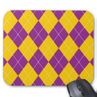 Yellow and Purple Argyle Pattern Mouse Pads