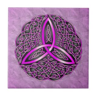 Celtic Art Trinity Knot Pink and Black Tiles