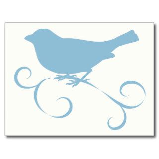 Blue Sparrow with Ribbon Post Card