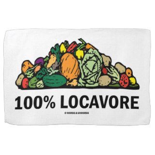 100% Locavore (Pile Of Vegetables) Hand Towel