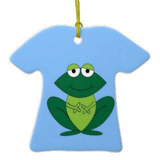 Happy frog smile peace and joy christmas ornament
