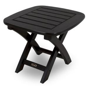 Trex Outdoor Furniture Yacht Club Charcoal Black 21 in. x 18 in. Patio Side Table TXNSTCB