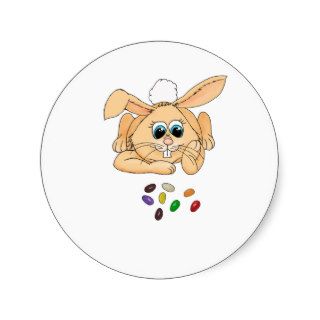 Jelly Bean Bunny Round Stickers