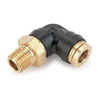 Legris 369PTC 8 4 Nickel Plated Brass Air Brake Push to Connect Fitting, 90 Degree Elbow, Swivel, 1/2" Tube OD x 1/4" NPT Male