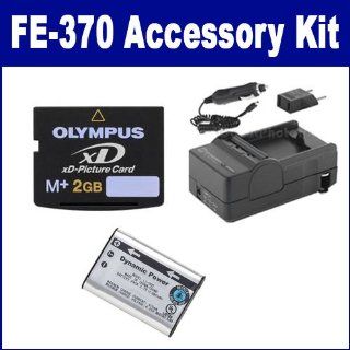 Olympus FE 370 Digital Camera Accessory Kit includes SDM 188 Charger, SDLI60B Battery, XD2GB Memory Card  Camera & Photo