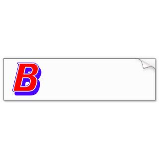 Tricolor Monogram Letter B Bumper Sticker