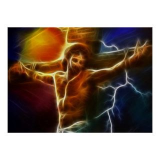 Electrifying Jesus Crucifixion Posters