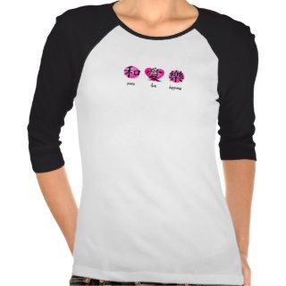 Ladies Chinese Symbol For Peace, Love & Happiness Shirts