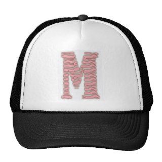 The Letter "M" in Pink Vertical Bones Hats