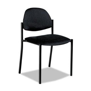 "Comet Series Armless Stacking Chair, Black Polypropylene Fabric, 3/Carton"  Backrests 