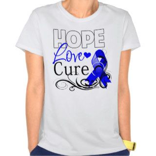 Colon Cancer Hope Love Cure T Shirt