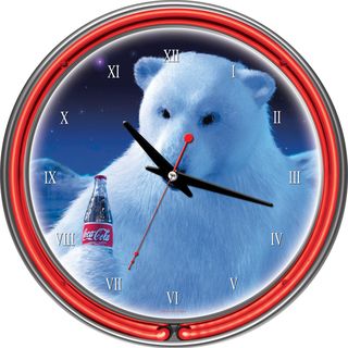 Coca Cola Polar Bear with Coke Bottle Neon Clock Trademark Games Billiard Accessories