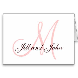 First Names & Last Initial Pink & Espresso Card