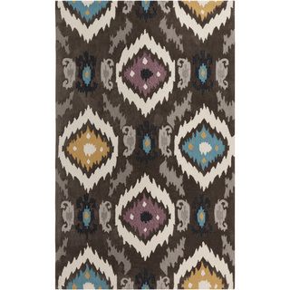 Hand tufted Ikat Jewels Dark Brown Rug (2' x 3') Accent Rugs
