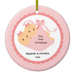 Baby Girl Twins Baby's First Christmas Ornament
