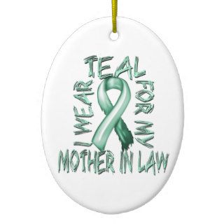 I Wear Teal for my Mother in Law.png Christmas Tree Ornaments