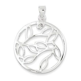 Sterling Silver Fancy Round Pendant Jewelry