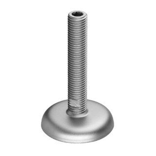 J.W. Winco 16N150TW5/A Series GN 340.5 Stainless Steel Leveling Mount with White Rubber Pad Inlay, Without Nut, Shot Blast Finish, Metric Size, 50mm Base Diameter, M16 x 2.0 Thread Size, 150mm Thread Length Vibration Damping Mounts Industrial & Scien