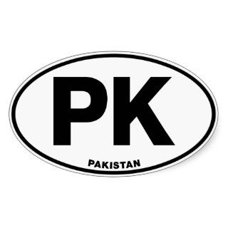 Pakistan PK Oval ID Identification Code Initials Sticker