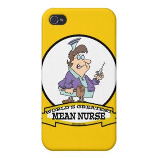 WORLDS GREATEST MEAN NURSE RN WOMEN CARTOON COVER FOR iPhone 4