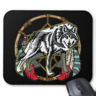 Wolf Dreamcatcher Mouse Pad