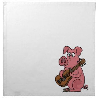 XX  Cute Pig Playing Guitar Design Printed Napkin