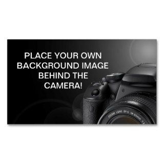 Photography. Replaceable picture behind camera Business Card Template