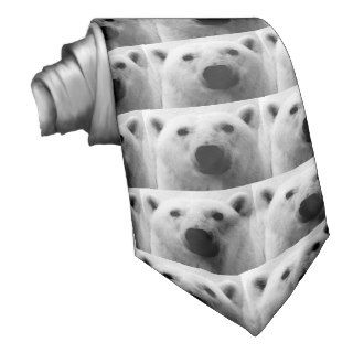 Black & White Polar Bear Neck Tie