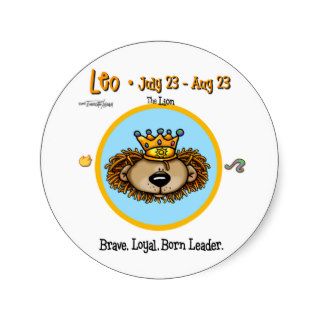 Leo the Lion   Horoscope Round Sticker