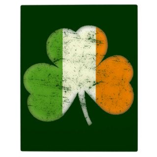 Ireland Flag Shamrock Display Plaque