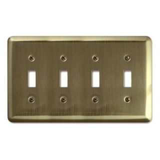 Amerelle Steel 4 Decorator Wall Plate   Brushed Brass 154T4