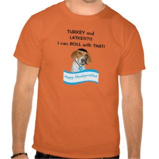 Thanksgivukkah Funny Hound Dog with Yamaka Shirts