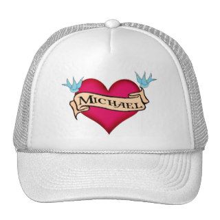 Michael   Custom Heart Tattoo T shirts & Gifts Trucker Hats