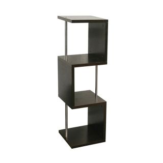 Cornelia Dark Brown Wood Modern Tall Display Shelf Baxton Studio Media/Bookshelves