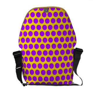Girly Purple Orange Neon Polka Dots Pattern Courier Bag