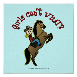 Light Cowgirl on Horse Posters