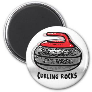 Here Comes the Hammer Curling Gear Fridge Magnets