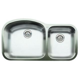 Blanco Norstar Undermount Stainless Steel 37.4x20.9x8 0 Hole 1 3/4 Double Bowl Kitchen Sink DISCONTINUED 440118
