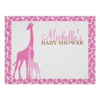 Mom and Baby Giraffe Baby Shower Welcome Sign Poster