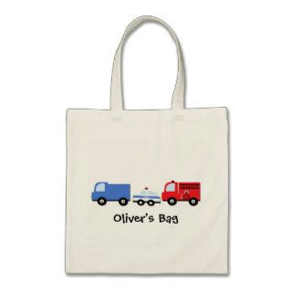 Kids Personalized Transport Vehicles Tote Bag